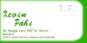 kevin pahi business card